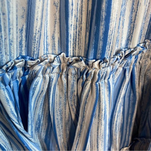 MISA shirt dress striped and tiered blue and white size large - Picture 11 of 13